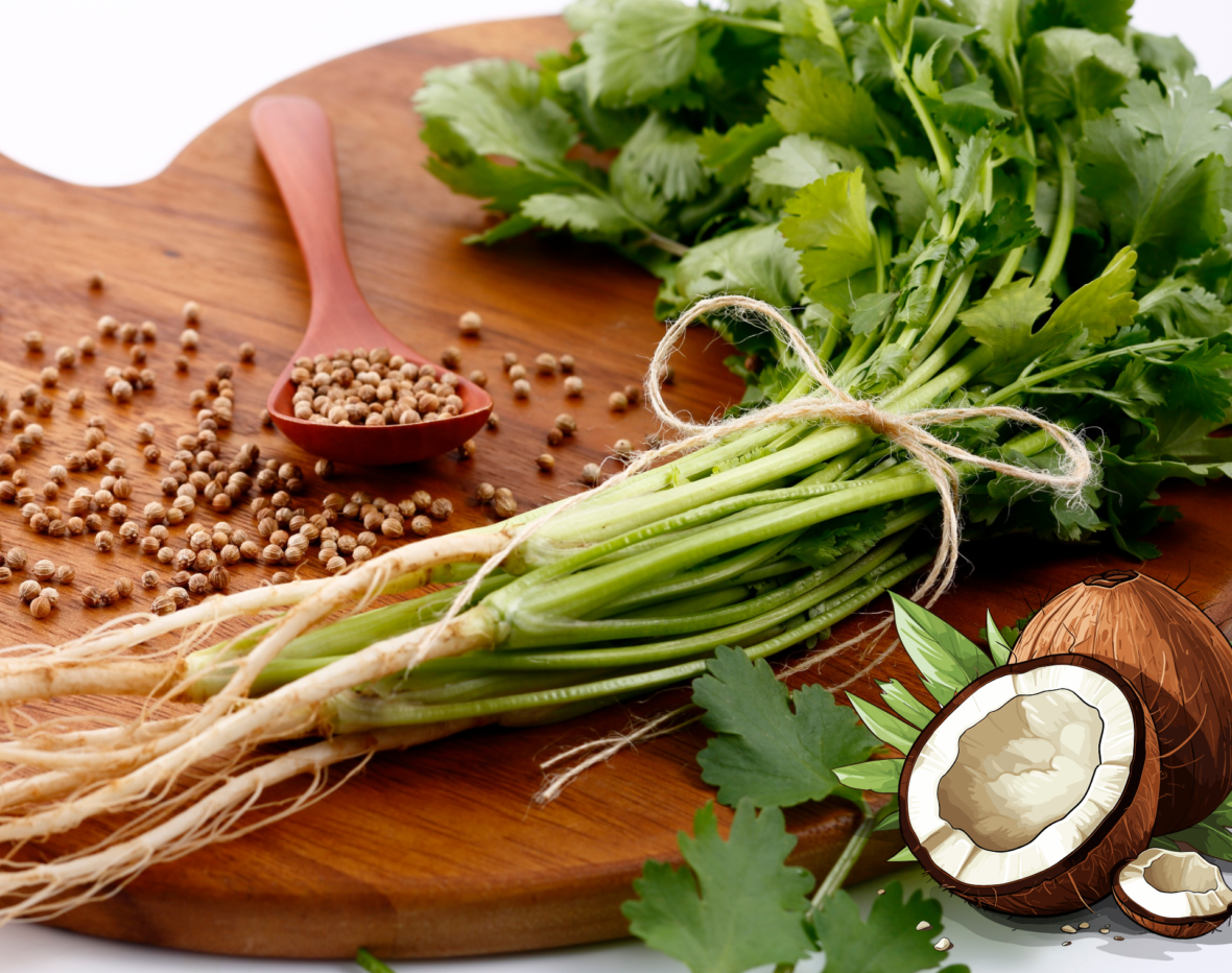 Crevettes au Lait de coco et Coriandre