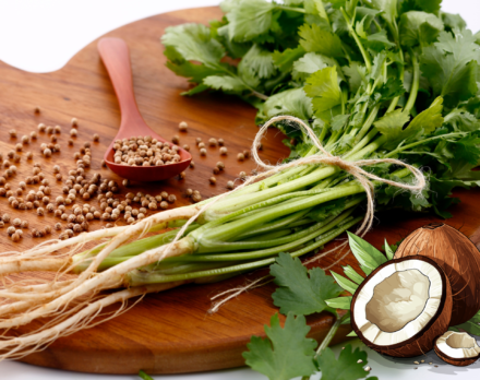 Crevettes au Lait de coco et Coriandre