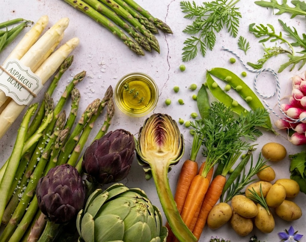 Poêlée de légumes de printemps aux oignons blancs
